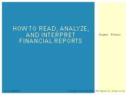 HOW TO READ, ANALYZE, AND INTERPRET FINANCIAL REPORTS