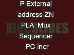 P External address ZN PLA  Mux Sequencer PC Incr