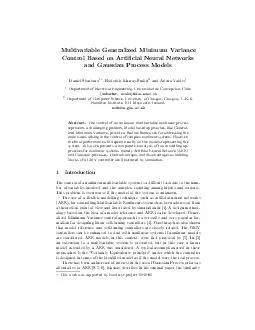 Multivariable Generalized Minimum Variance Control Based on Articial Neural Networks and Gaussian Process Models Daniel Sbarbaro  Roderick MurraySmith and Arturo Valdes Department of Electrical Engin