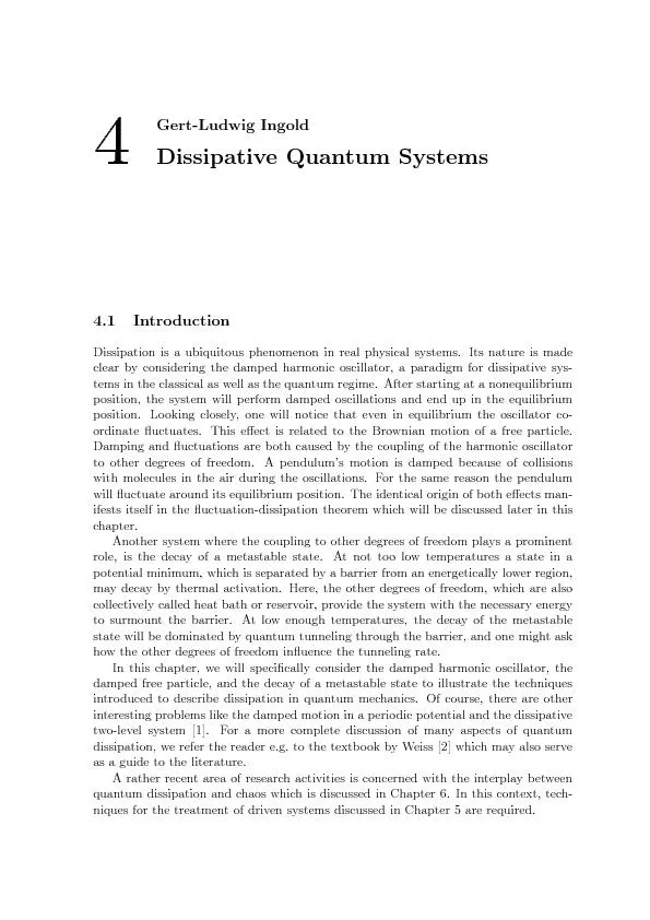 218DissipativeQuantumSystems�	\nFig.4.1:Mechanicalrealizationo