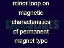 Physics Electricity  Magnetism elds Okayama University Year  Eect of minor loop on magnetic