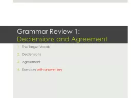 Grammar Review 1: