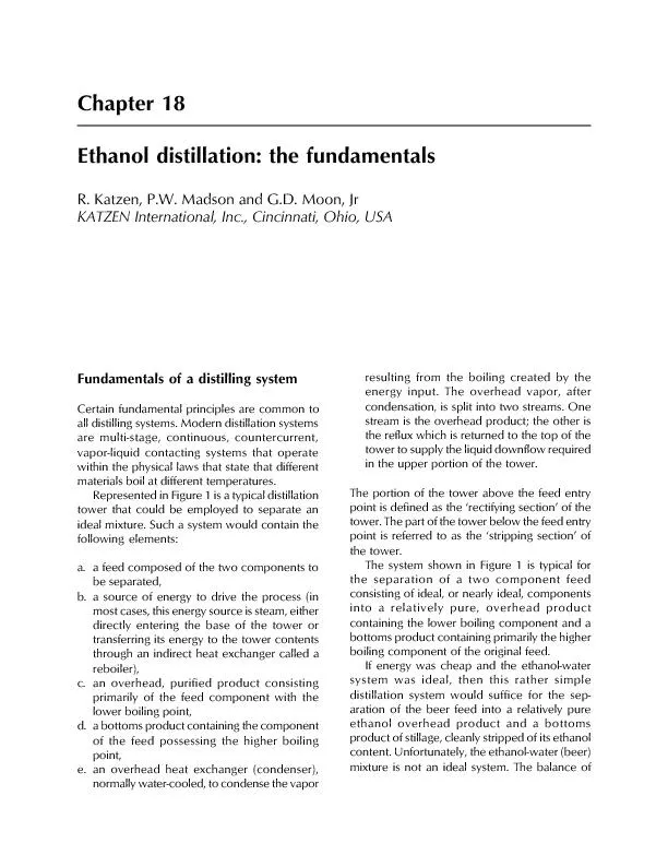 Ethanol distillation: the fundamentals
