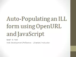 Auto-Populating an ILL form using