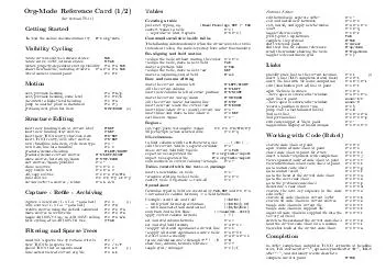 OrgMode Reference Card  for version
