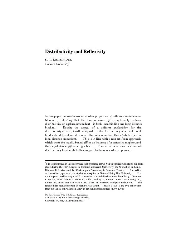 Distributivity and ReflexivityHindicating that the bare  exceptionally