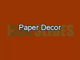 Paper Decor
