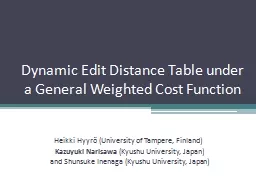 Dynamic Edit Distance Table under