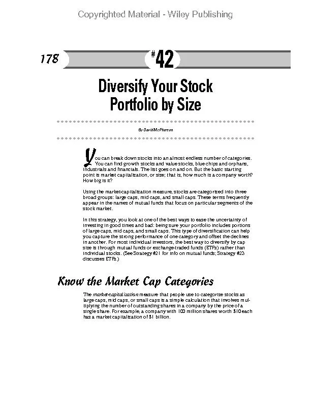 Diversify Your Stock