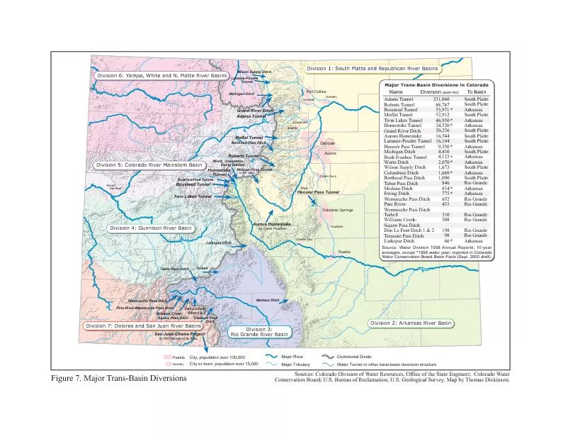 Figure 7. Major Trans-Basin DiversionsSources: Colorado Division of Wa