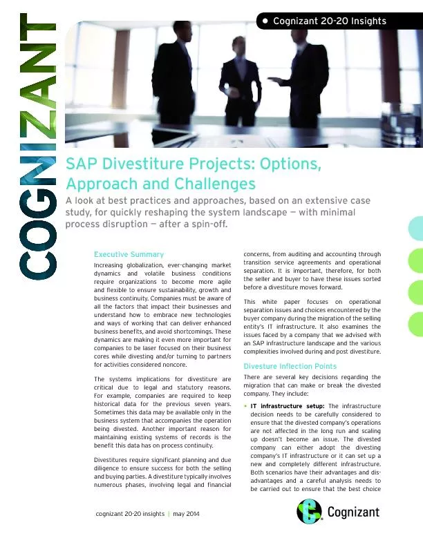 SAP Divestiture Projects: Options,