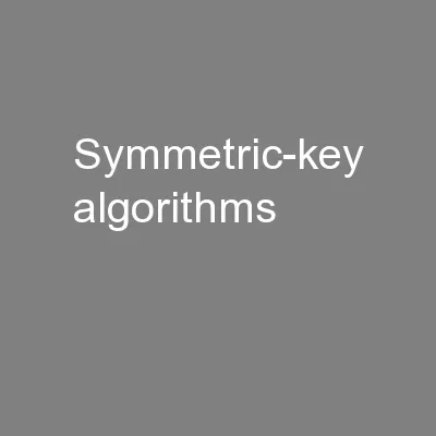 Symmetric-key algorithms