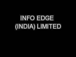INFO EDGE (INDIA) LIMITED