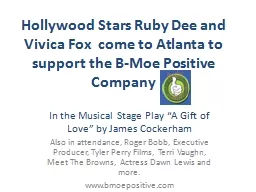 Hollywood Stars Ruby Dee and Vivica Fox  come to Atlanta to