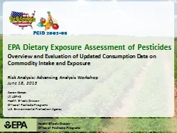 EPA Dietary Exposure Assessment of Pesticides