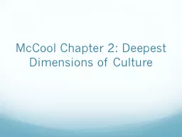 McCool Chapter 2: Deepest Dimensions of Culture
