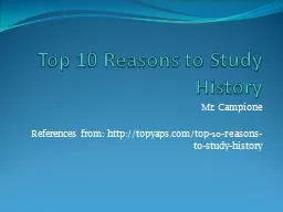 Top 10 Reasons to Study History