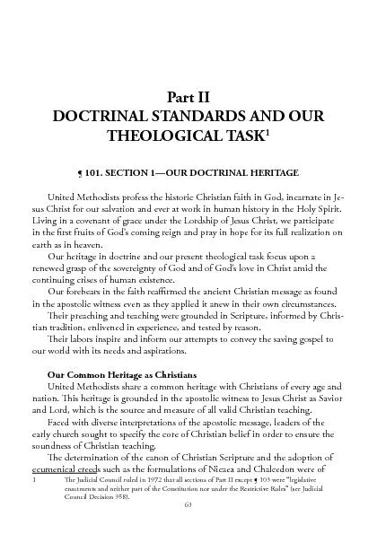 Part IIDOCTRINAL STANDARDS AND OUR THEOLOGICAL TASK