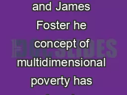 Chapter  Counting and Multidimensional Poverty Sabina Alkire and James Foster he concept