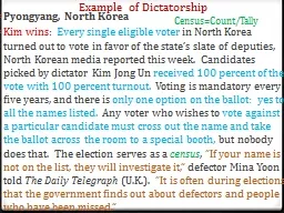 Example of Dictatorship