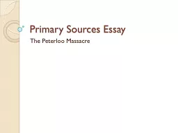 Primary Sources Essay
