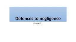Defences to negligence