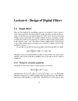Lectur Design of Digital Filters
