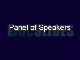 Panel of Speakers