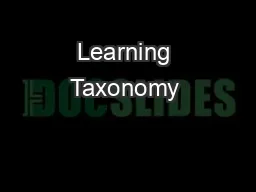 Learning Taxonomy 