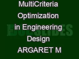 MultiScenario MultiCriteria Optimization in Engineering Design ARGARET M