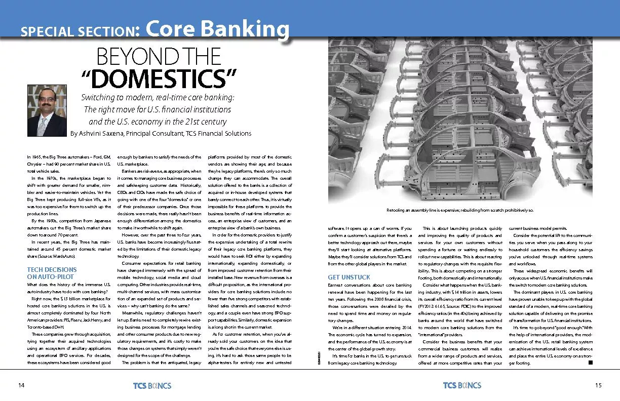 BEYOD THE DOMESTICS”Switching to modern, real-time core banking: