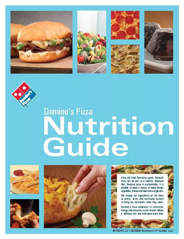 Using the Food Pyramid as guide, Domino’s