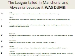 The League failed in Manchuria and Abyssinia because it