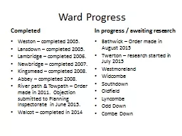 Ward Progress