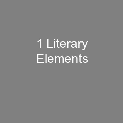 1 Literary Elements