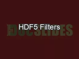 HDF5 Filters