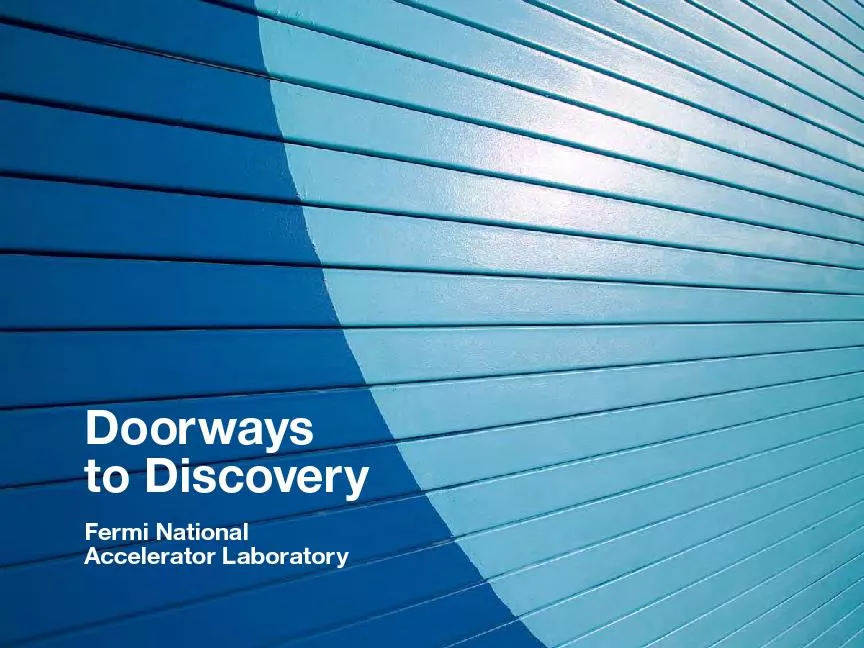 Doorways  to DiscoveryFermi National  Accelerator Laboratory
