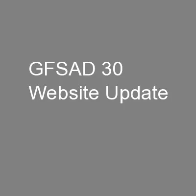 GFSAD 30 Website Update