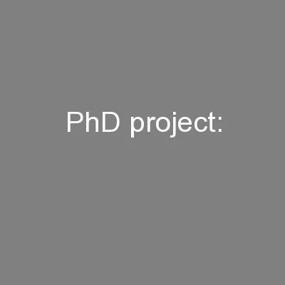 PhD project: