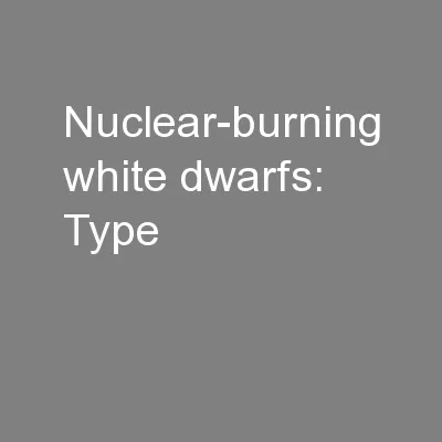 Nuclear-burning white dwarfs: Type