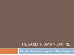 The Early Roman Empire