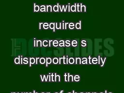 Attention   The bandwidth required increase s disproportionately with the number of channels