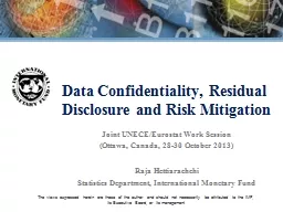 Data Confidentiality, Residual Disclosure and Risk Mitigati