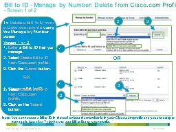Bill to ID - Manage by Number: Delete from Cisco.com Profil