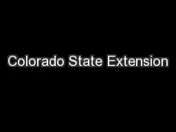 Colorado State Extension