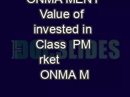 ONMA MENT Value of  invested in Class  PM rket         ONMA M