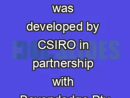 This program was developed by CSIRO in partnership with Beyondedge Pty