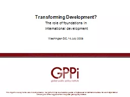 Transforming Development?