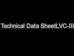 Technical Data SheetLVC-III
