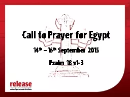 Call to Prayer for Egypt
